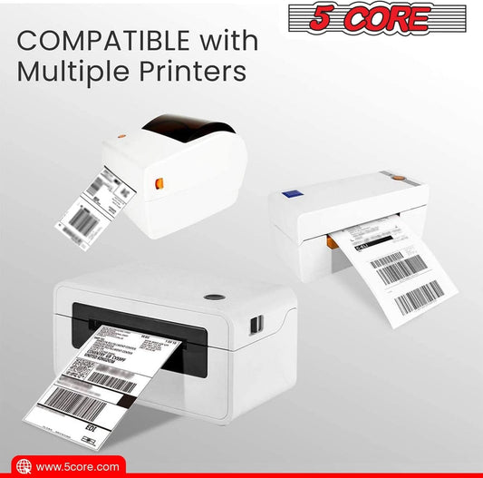 5 Core 4x6 Direct Thermal Shipping Labels, 1 Rolls 250 Labels per Roll, Perforated, Mailing Postage Shipping Label Compatible with Zebra Rollo